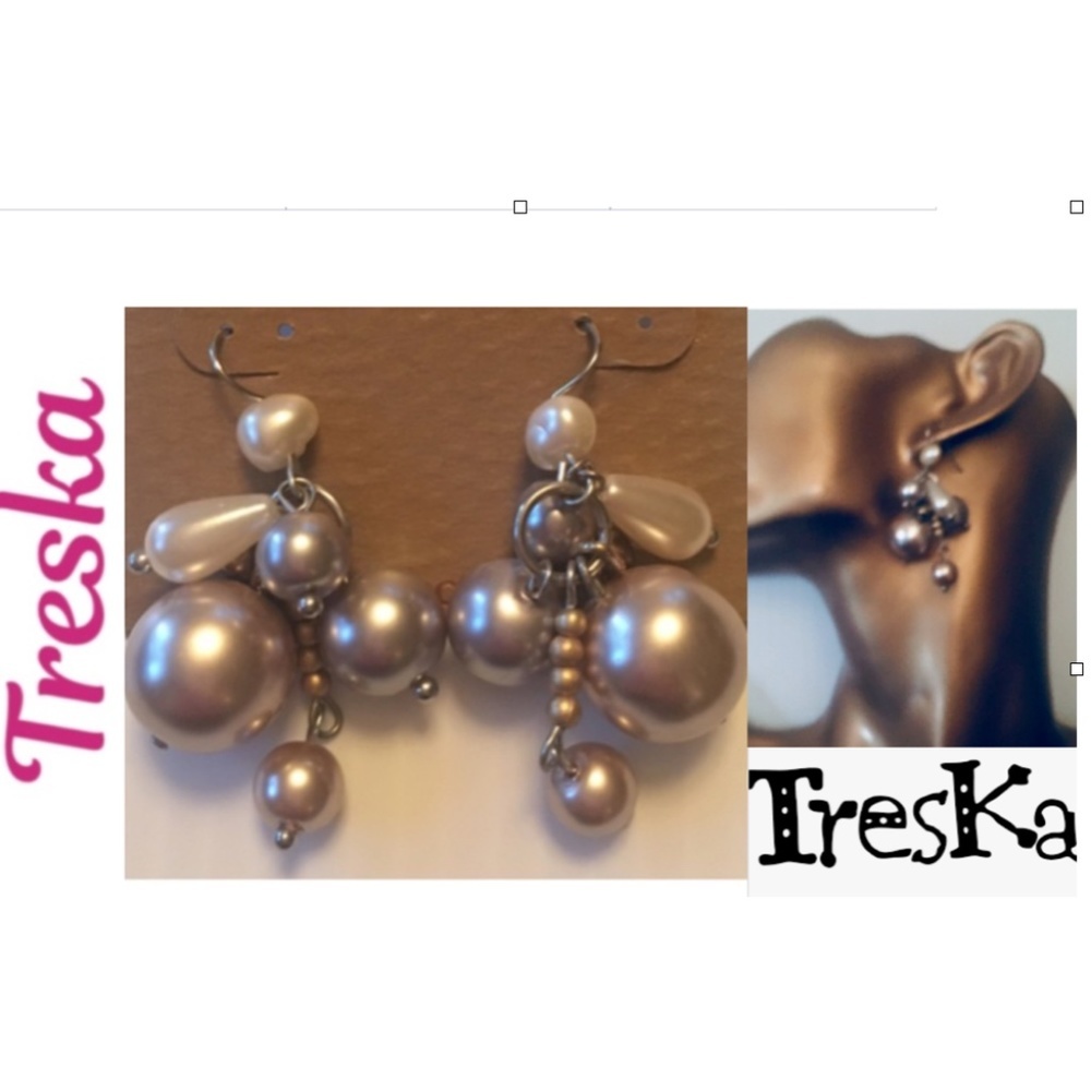 NWT Treska Pearl Drop Pierced Earrings